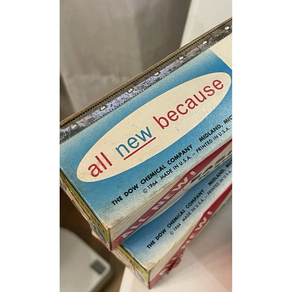 Lot 2 Vintage Saran Wrap Dow Queen Size Extra Wide 50 ft 1 New & 1 Partial READ‎